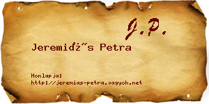 Jeremiás Petra névjegykártya