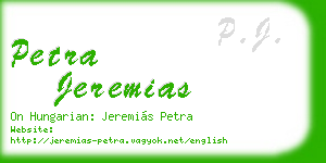 petra jeremias business card