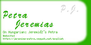 petra jeremias business card
